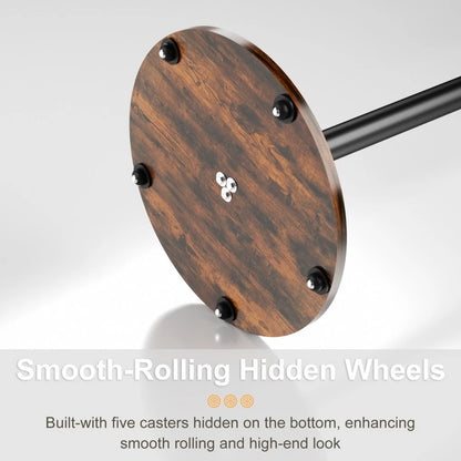 Rolling TV Cart for 40-75 Inch TVs Mobile Floor Stand with Wheels Black 50kg Capacity