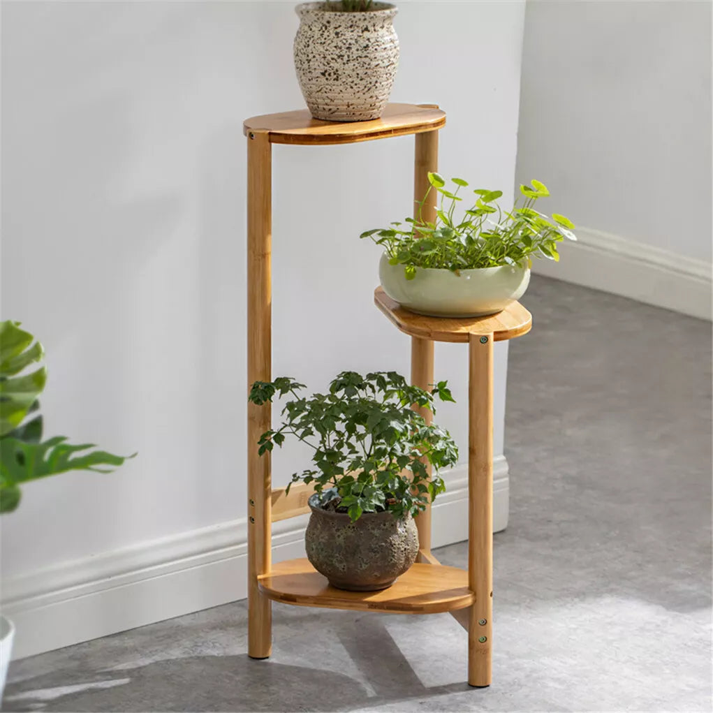 3-Tier Bamboo Plant Stand – Bonsai Holder