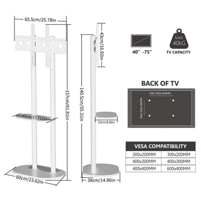 Heavy-Duty TV Stand with Mount for 40"-75" TVs