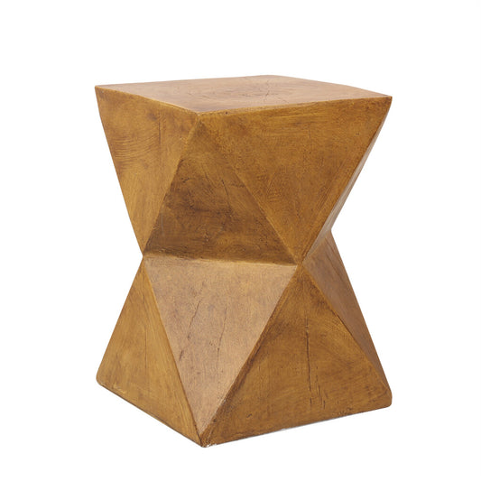P&P Unique Geometric Concrete Side Table Accent Table Garden Table Outdoor Furniture