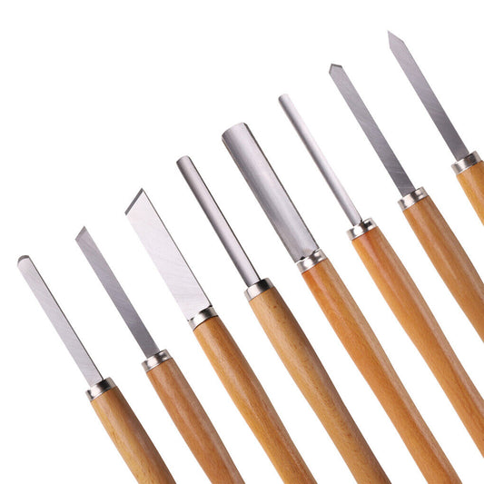 P&P 8Pack HSS Wood Lathe Chisel Cutting Carving Tool Wood Turning Tools for Hardwood