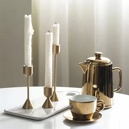 P&P 3PCS Unique Decorative Gold Candlestick Holders Table Centerpiece Candle Stick