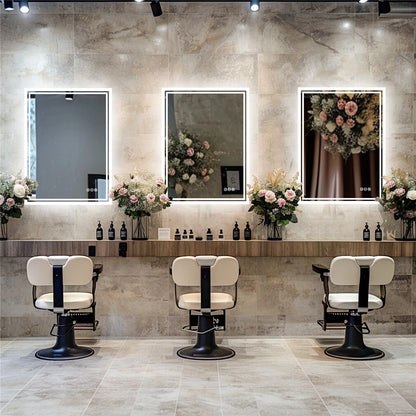 Luxury Bathroom Mirror with Built-In Light and Fog Control System