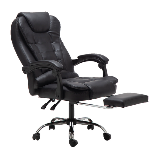 Office Chair with Massager – Premium PU Leather Recliner Computer Gaming Seat