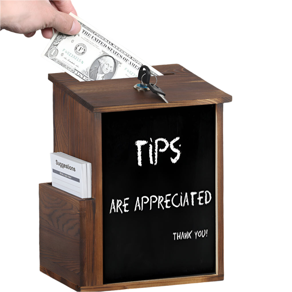 Wooden Fundraising Donation Money Comment Ballot Box Wall Mounted Freestanding
