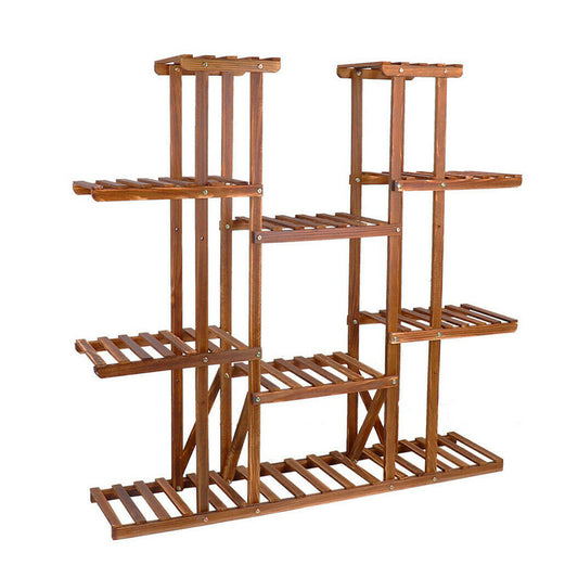 P&P Extra Large Wood Plant Stand 17 Pot Flower Rack Tall Shelf Garden Storage Indoor