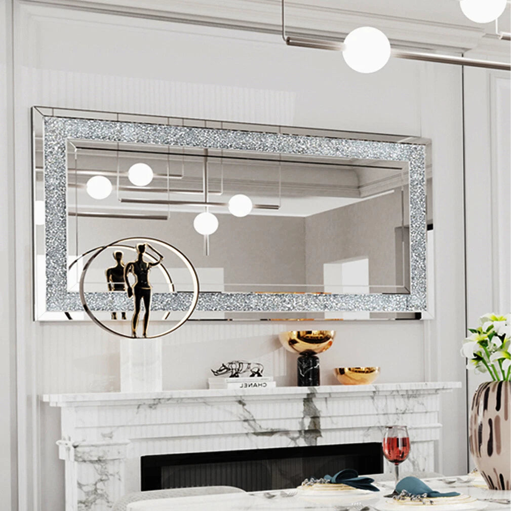 Modern 120Cm Crushed Crystal Wall Mirror