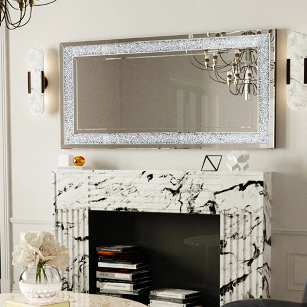 Modern 120Cm Crushed Crystal Wall Mirror