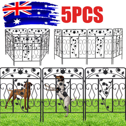 P&P Multi-Purpose Metal Garden Fence Outdoor Animal Barrier Dog Pet Fencing for Yard