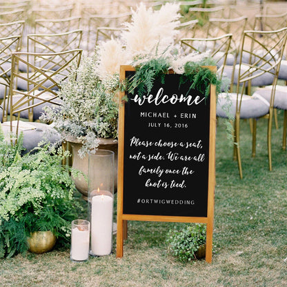 P&P Rustic Wooden Double-Sided Chalkboard Sign for Indoor & Outdoor Use