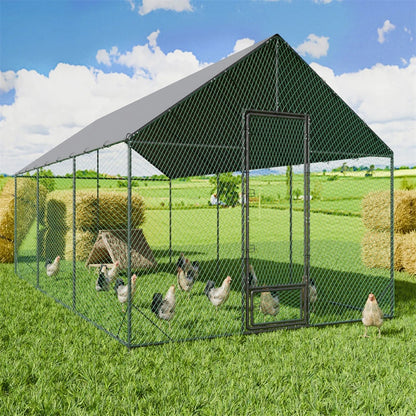 P&P 3-6M Walk-In Chicken Coop Run Outdoor Hen Cage Enclosure with Cover