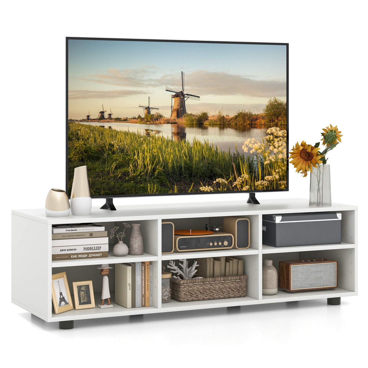 tv-cabinet-entertainment-center-6-cubby-tv-stand-storage-shelves-white