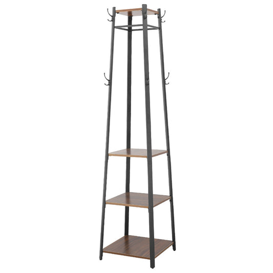 P&P Heavy Duty Hall Tree Hat and Coat Stand Corner Home Storage with Shelves Hooks