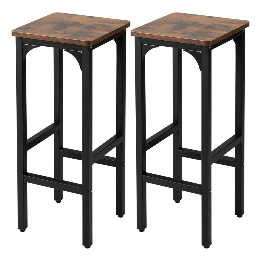 Bar Stools Set of 2 — Adjustable Height with Footrest