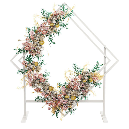 P&P Heavy Duty Geometric Wedding Stand Backdrop Arch Frame Flower Balloon Rack Decor