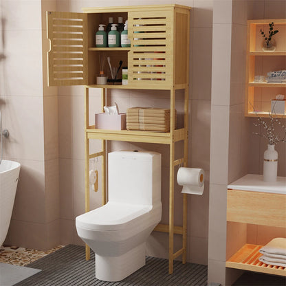 4-Tier Bamboo Bathroom Toilet Storage Rack