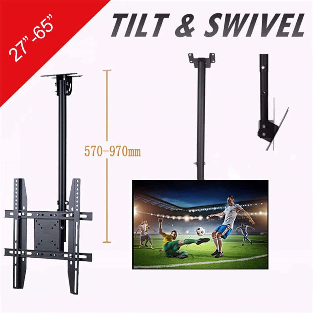 heavy-duty-tv-roof-ceiling-mount-bracket-tilt-swivel-rotatable-arm-for-27-65inch