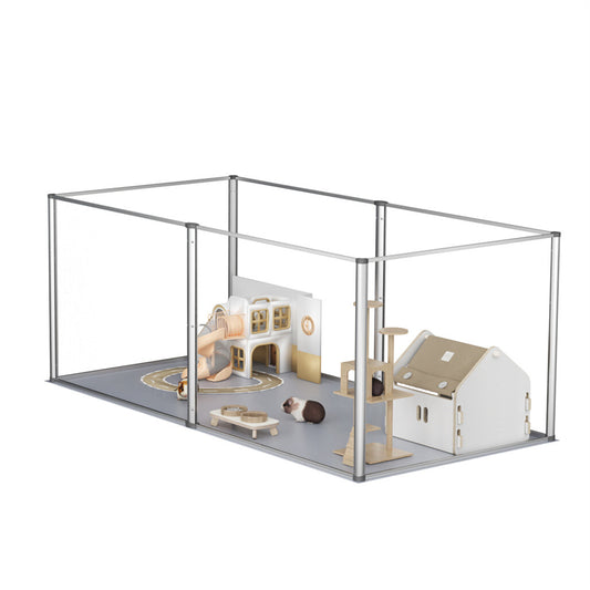 P&P Large Acrylic Dog Playpen Fence Clear Pet Fertility Cage Fence Enclosure Playgro