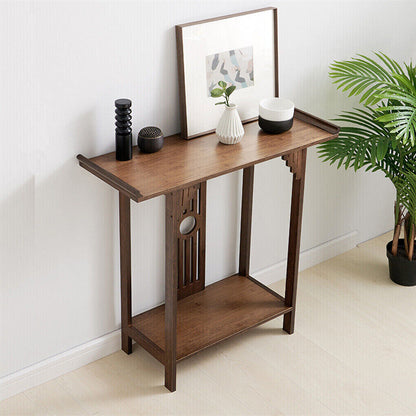 P&P 2 Tier Oriental Console Table Wood Hallway Writing Table Hall Corrider Furniture