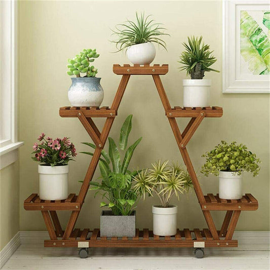 pyramid-rolling-plant-flower-holder-wood-planter-display-shelf-indoor-outdoor