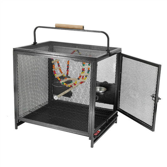 P&P Large Iron Travel Bird Cage Small Parrots Pet House with Ladder Swing & Bowls AU