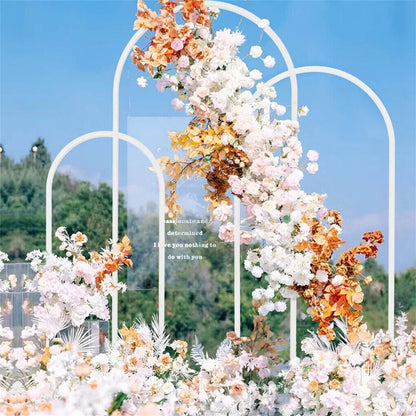 P&P 3X Wedding Arch Backdrop Stand White Metal Balloon Frame Garden Floral Arch Deco