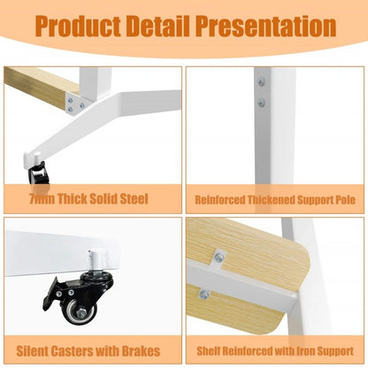 Height Adjustable Steel TV Stand on Wheels - Heavy Duty Mobile Floor Mount Cart for 40�100 Inch TVs, 100kg Capacity