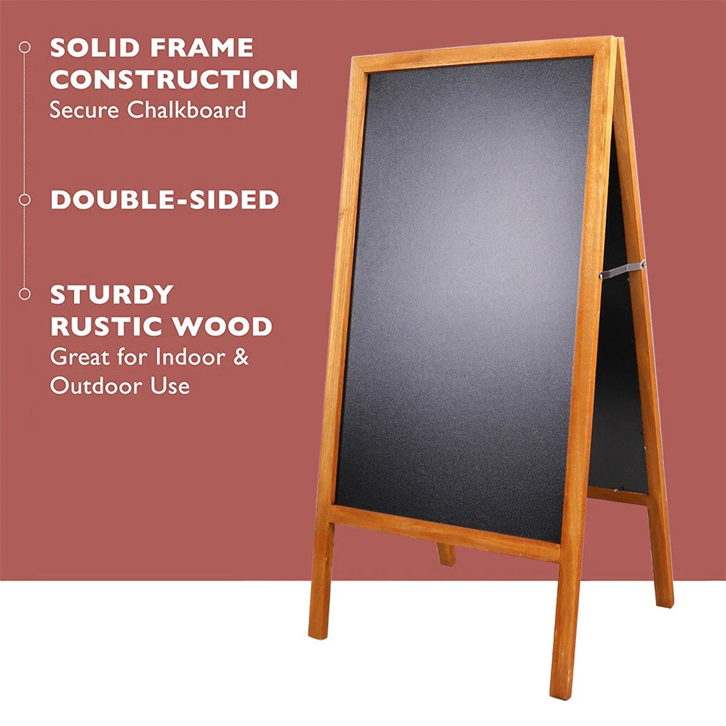 P&P Rustic Wooden Double-Sided Chalkboard Sign for Indoor & Outdoor Use