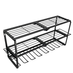 P&P Heavy Duty Power Tool Organizer with 7 Drill Holders Wall Mounted Garage Storage Rack for Tools & Utility