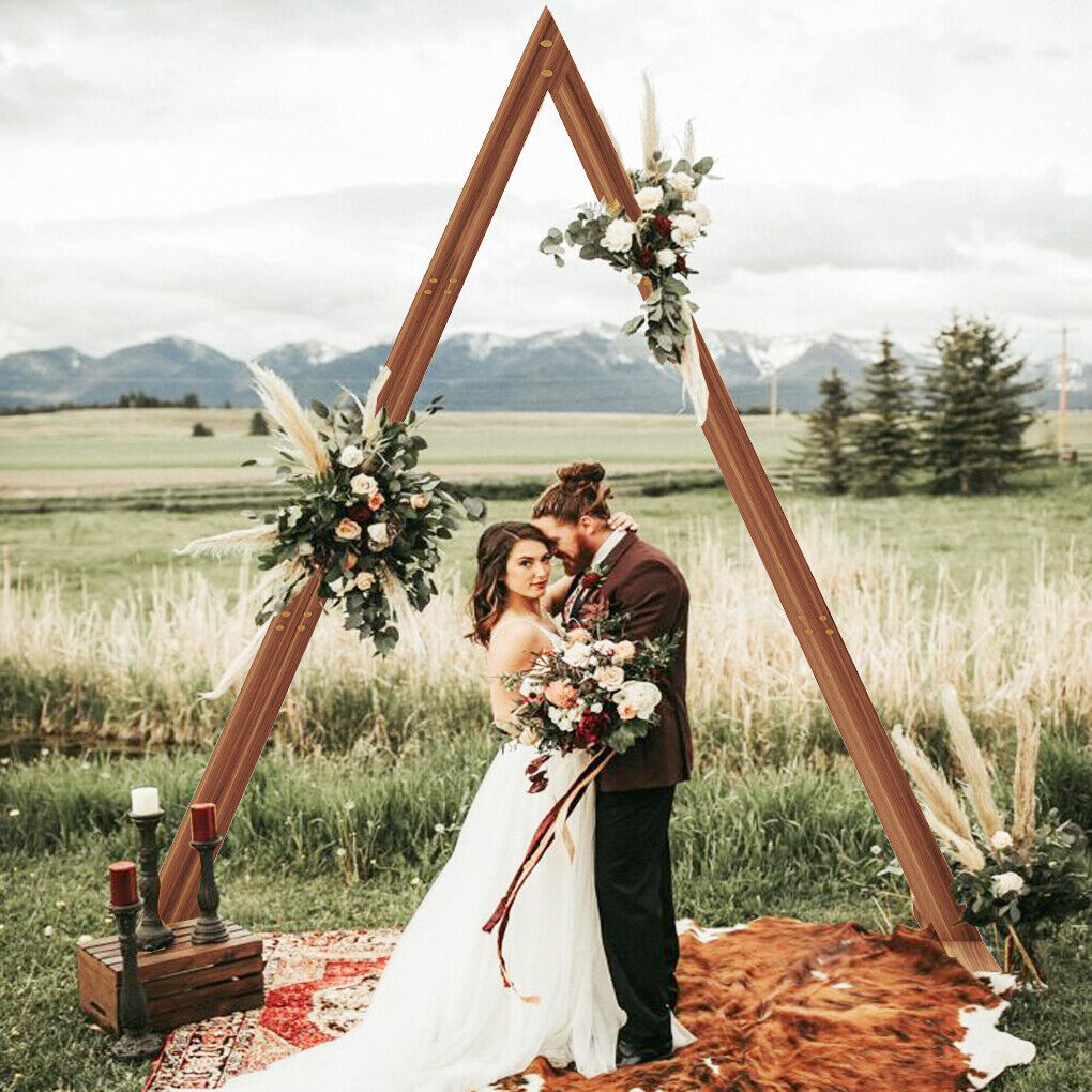 unique-triangle-wood-wedding-ceremony-archway-backdrop-stand-garden-floral-frame
