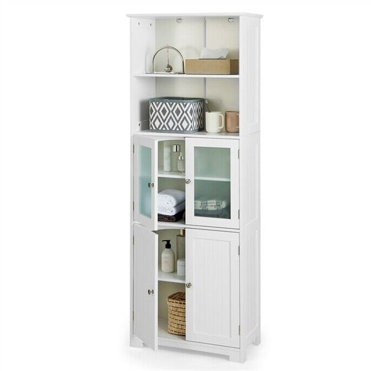 bathroom-cabinet-4-door-storage-shelf-tall-cupboard-pantry-kitchen-163cm
