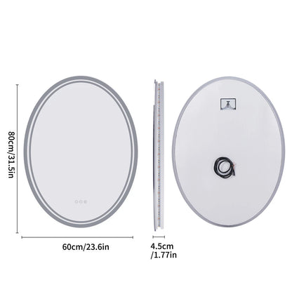 600-800Mm Smart Frameless Led Bathroom Mirror Oval Demist Vanity Makeup Mirror