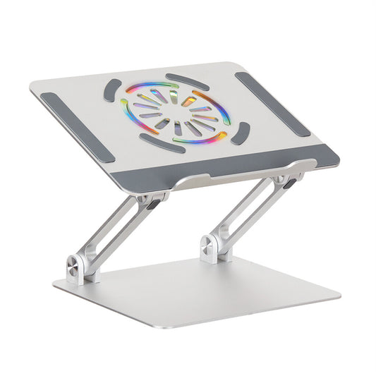 P&P Foldable Laptop Stand Adjustable Ventilated Aluminum Computer Stand Cool RGB Fan