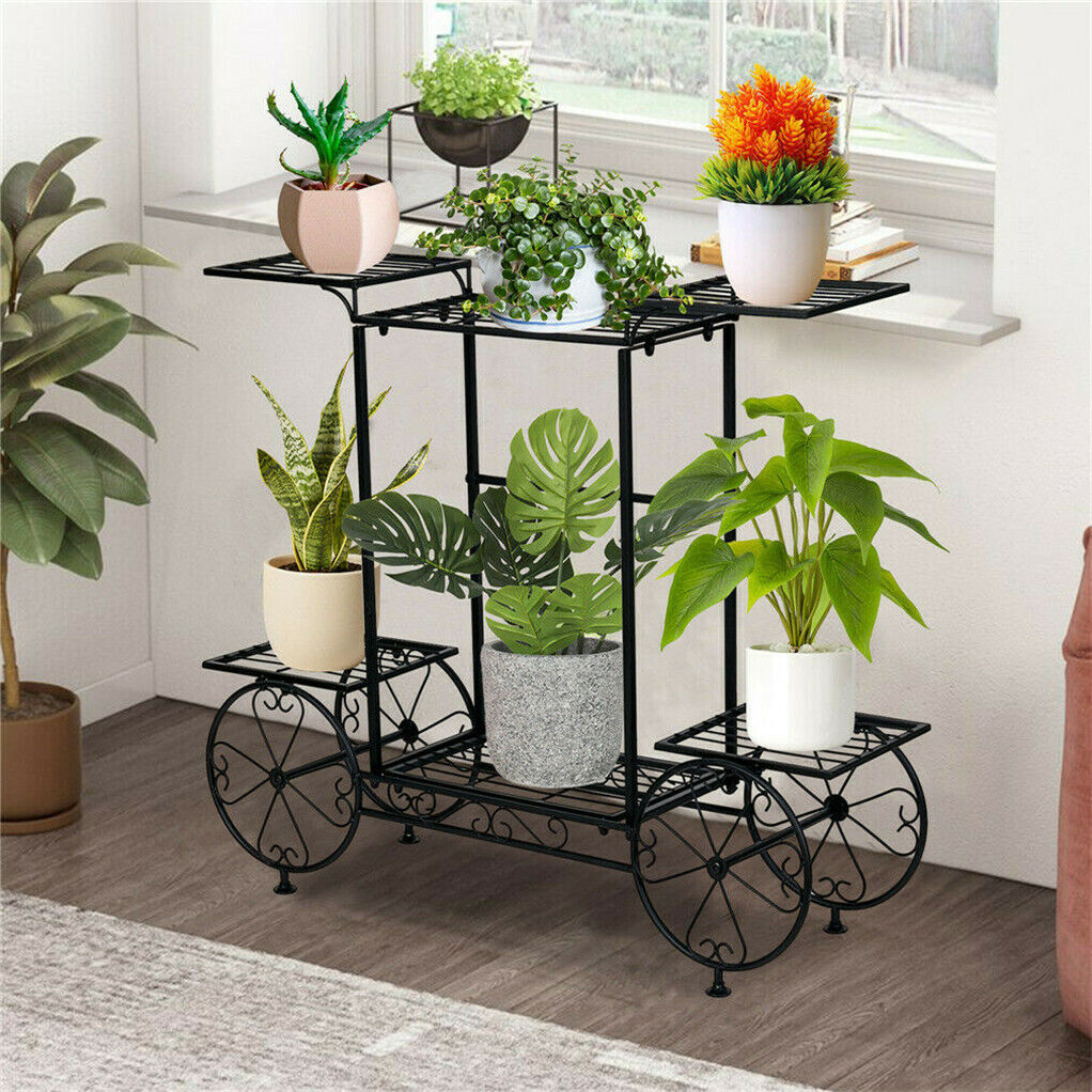 extra-large-metal-flower-cart-pot-rack-plant-display-stand-holder-home-decor