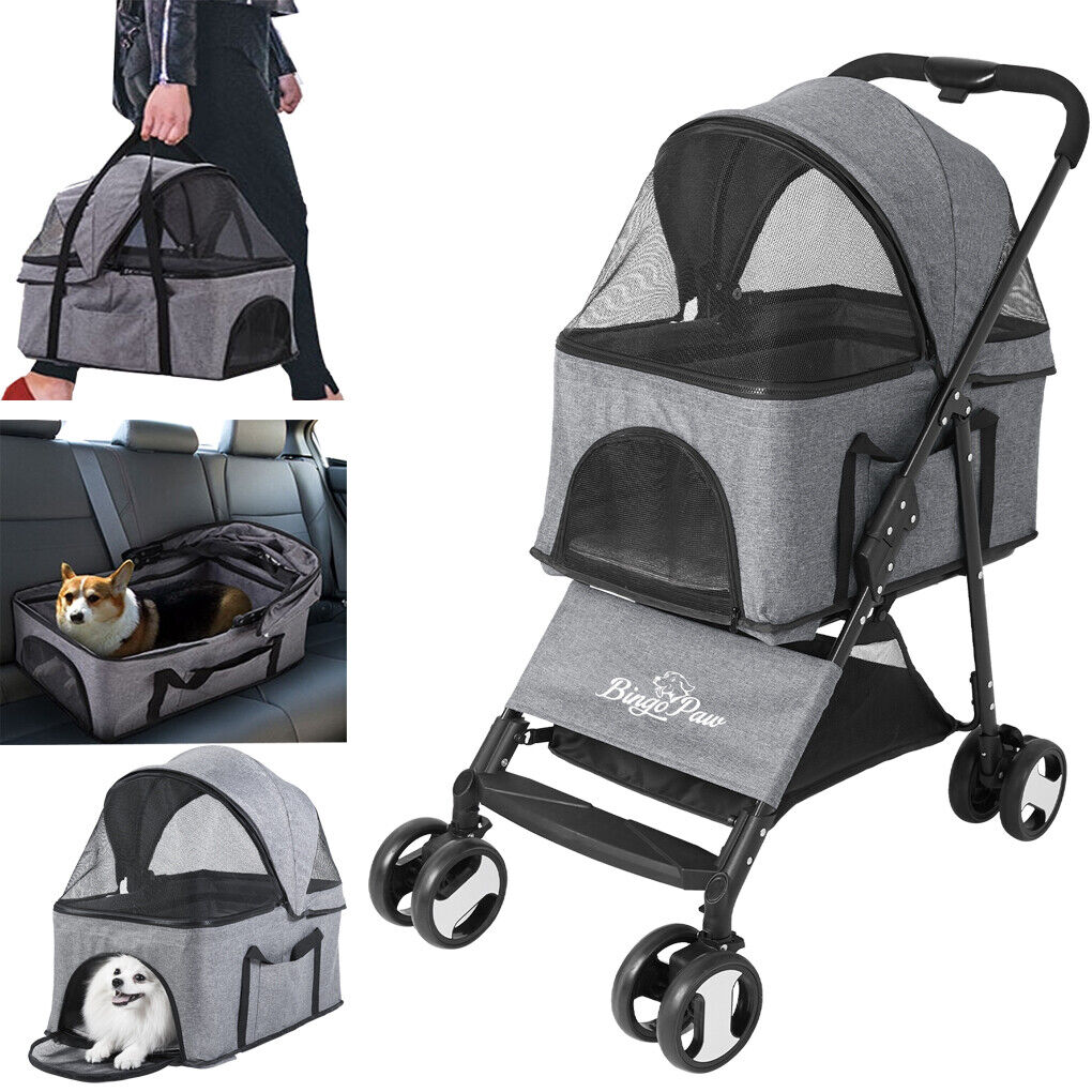heavy-duty-pet-stroller-pram-one-click-fold-jogger-dog-cat-carrier-travel-system