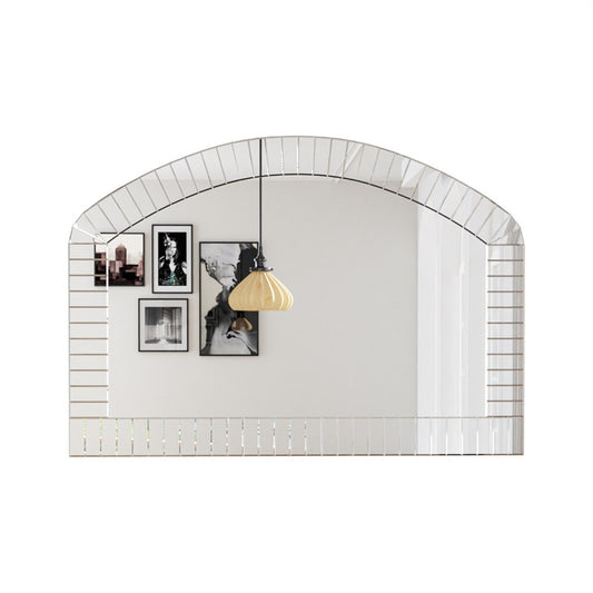 P&P Beveled Glass Arched Wall Mirror Grecian Venetian Accent Mirror Living Room Deco