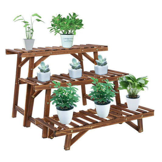 P&P 3pcs Plant Stand Flower Step Bench Rack Herb Storage Shelf Garden Indoor Outdoor