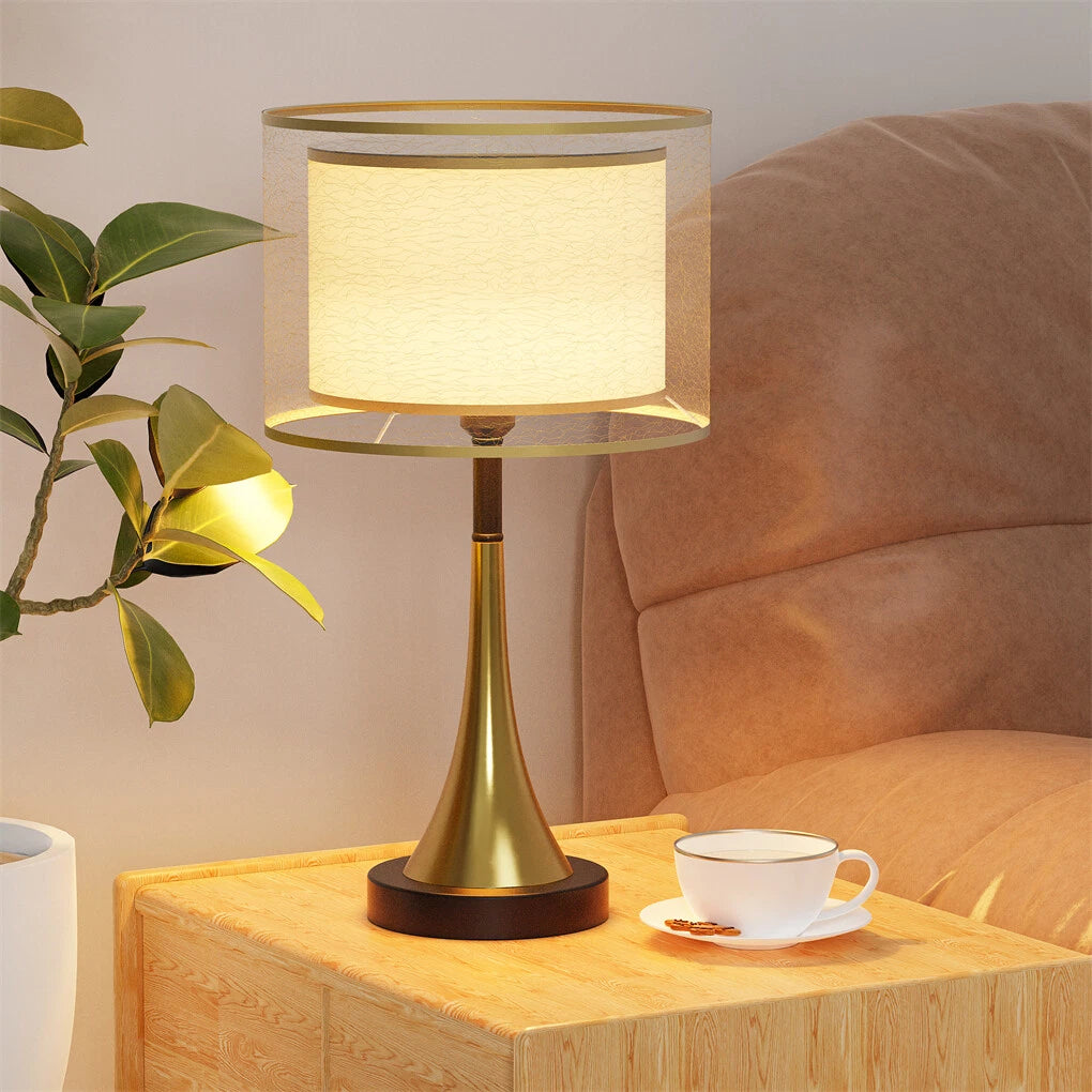 Classic Gold Bedside Lamp with Three Light Settings
