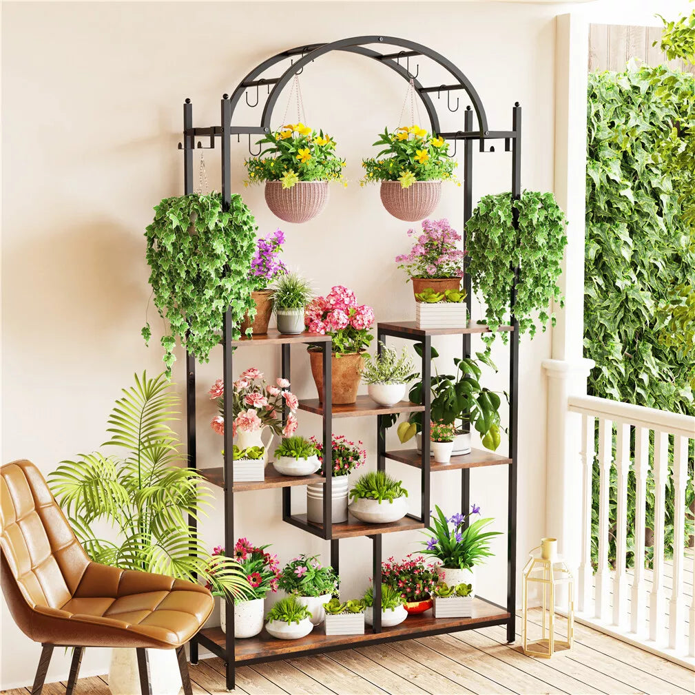 190cm High Metal Plant Stand for Living Room & Garden
