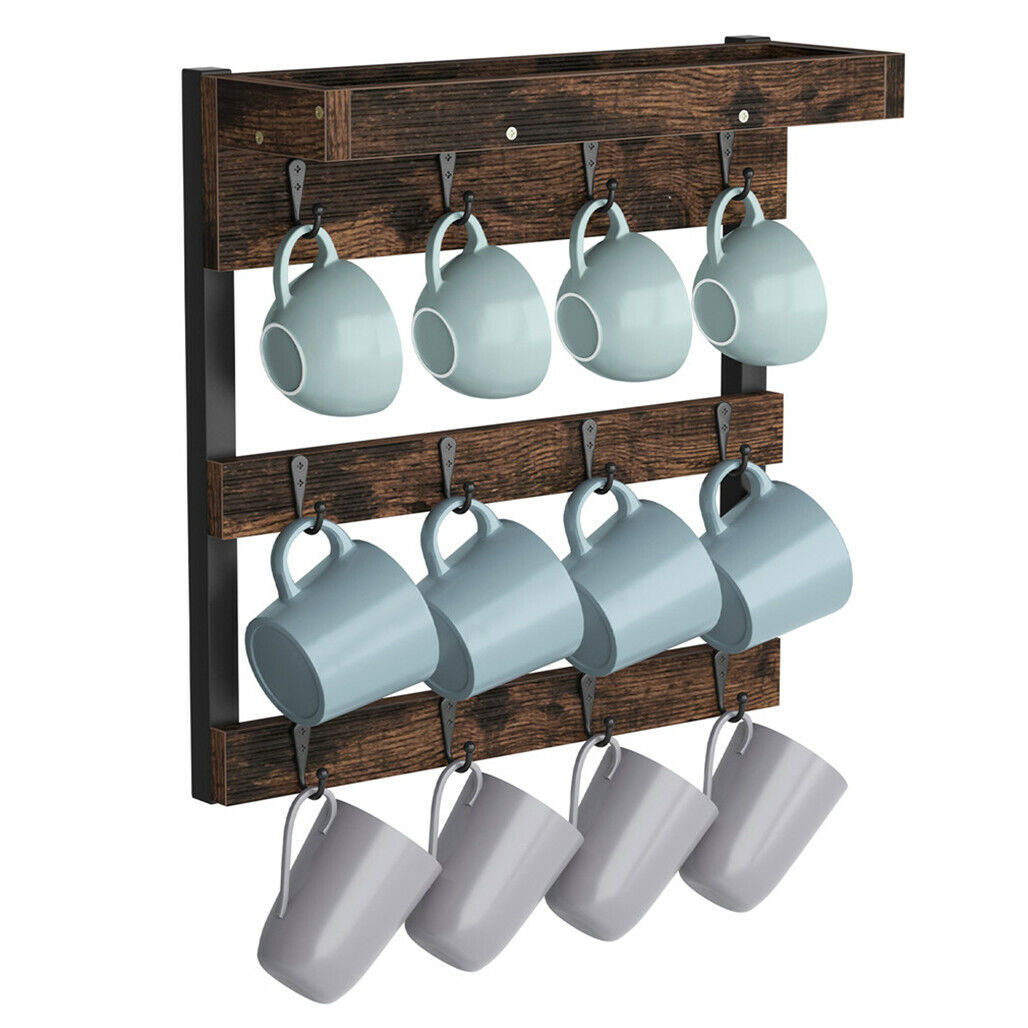 Shop Kitchen Mug Rack – Wall Mounted Shelf & Hooks AU