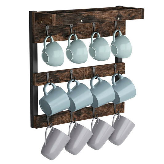 Shop Kitchen Mug Rack – Wall Mounted Shelf & Hooks AU
