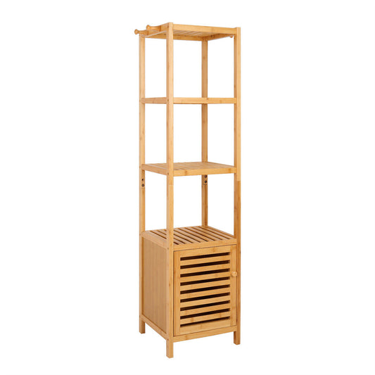 P&P 4 Tier Extra Tall Bamboo Bathroom Storage Cabinet w/ Large Drawer Home Furniture