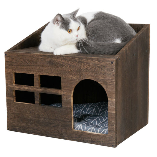 Shop Decorative Wooden Cat House Nightstand & Litter Box AU