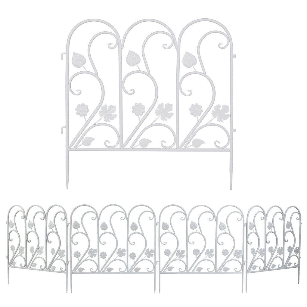 P&P 5PCS Decorative Garden Fence Folding Patio Fences Rustproof 59.5x62cm Landscape