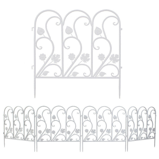 P&P 5PCS Decorative Garden Fence Folding Patio Fences Rustproof 59.5x62cm Landscape