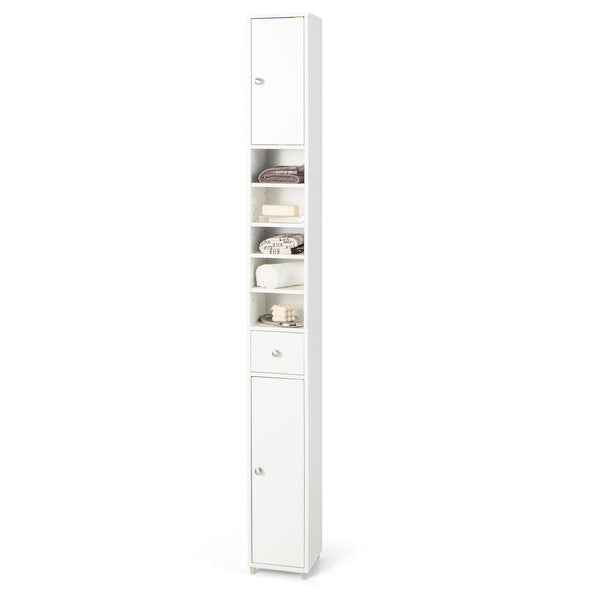Tall Freestanding Floor Storage Cabinet — Adjustable Shelves
