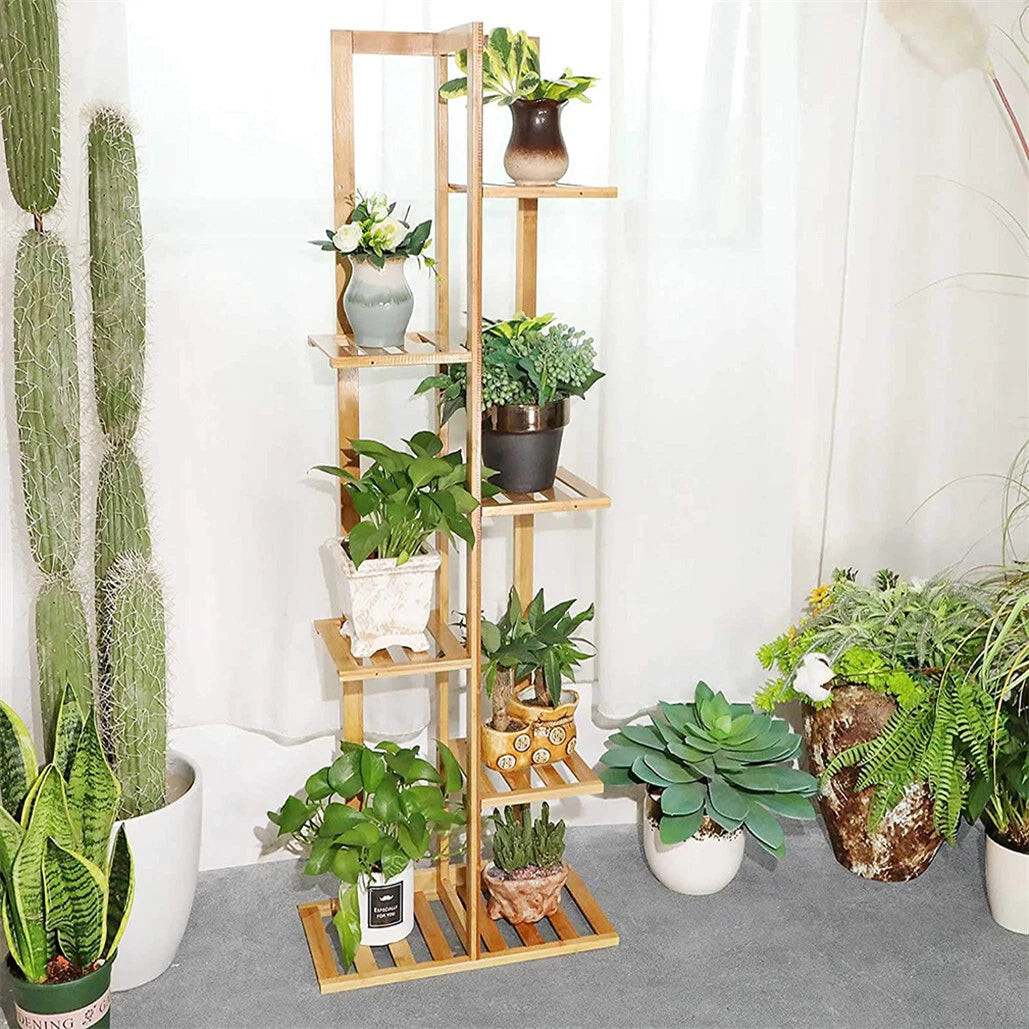 Indoor Outdoor Bamboo Tall Flower Display Stand