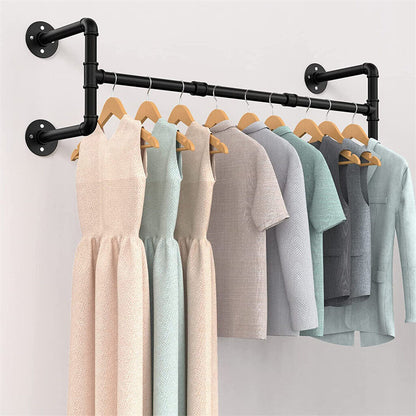 P&P Super Space-Saving Wall-Mounted Clothes Rack Detachable Garment Bar for Retail