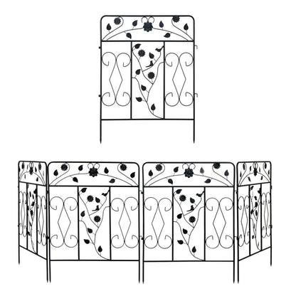 P&P Multi-Purpose Metal Garden Fence Outdoor Animal Barrier Dog Pet Fencing for Yard