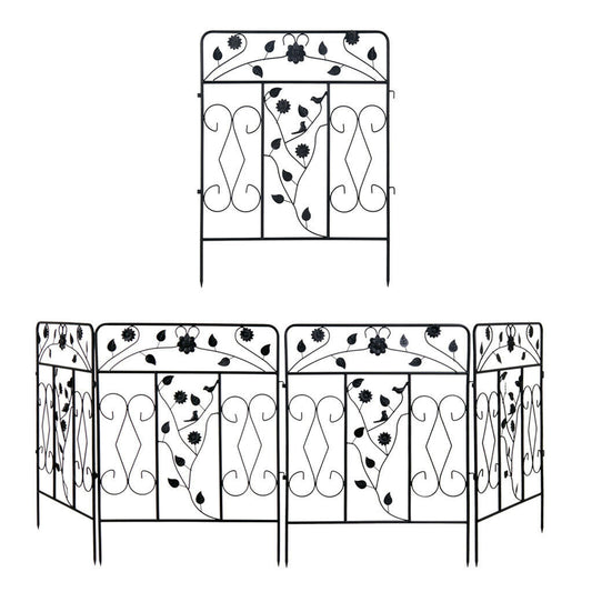 P&P Multi-Purpose Metal Garden Fence Outdoor Animal Barrier Dog Pet Fencing for Yard